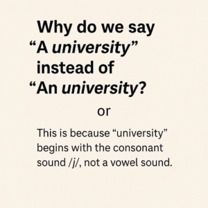 a university vs an university