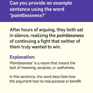example sentence using pointlessness