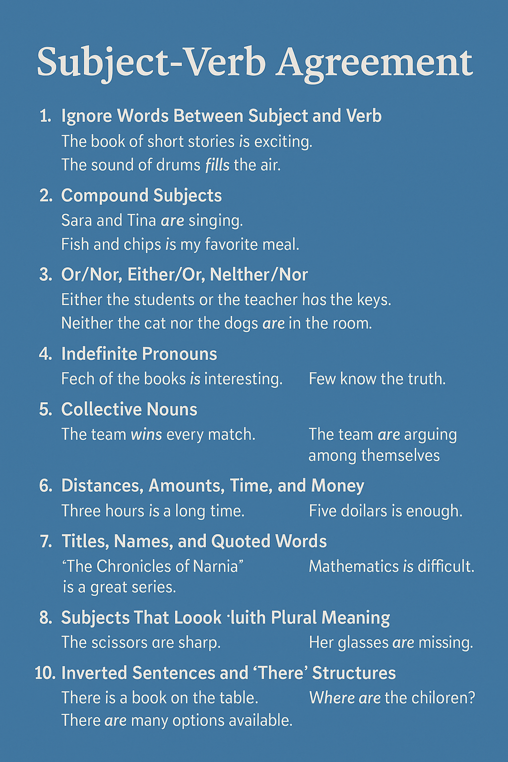 Subject-Verb Agreement