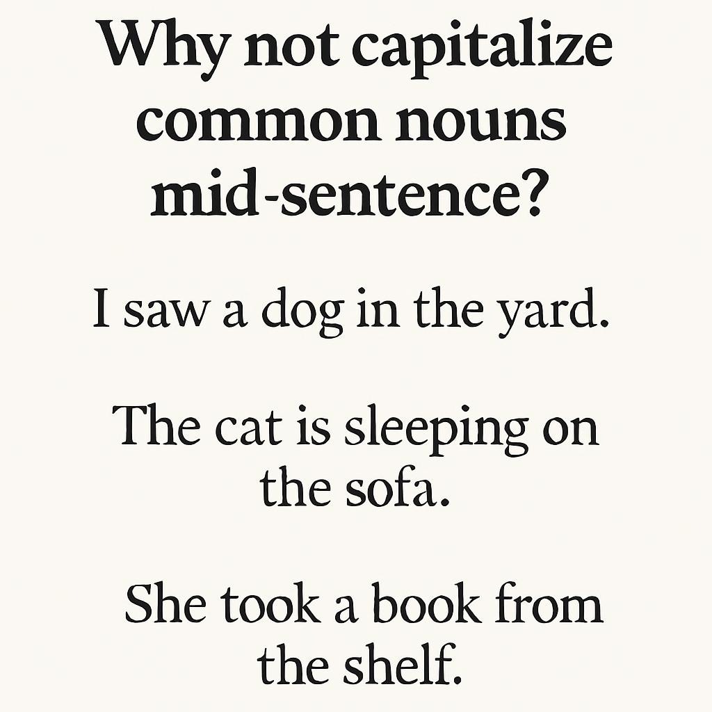 Why not capitalize common nouns mid-sentence?